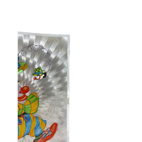 Vintage Clown Dufex Foil Print 80s Unframed 654435 FJ Warren Ltd Kitsch - Picture 6 of 9